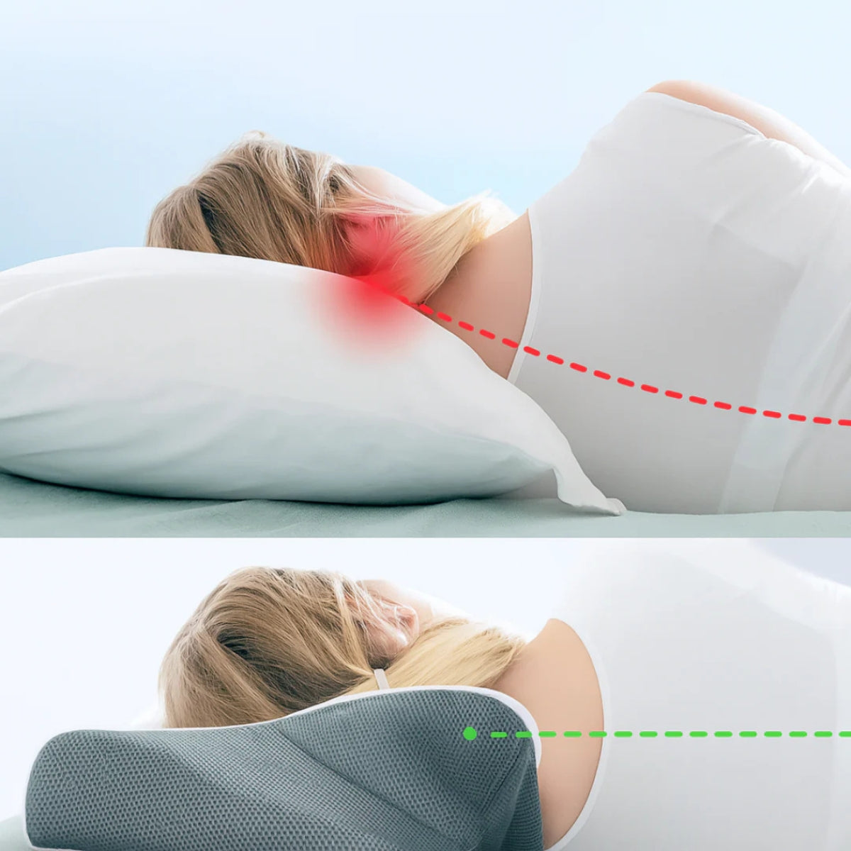 ComfortFlex™ Ergonomic Memory Foam Sleep Pillow for Neck & Spine Support