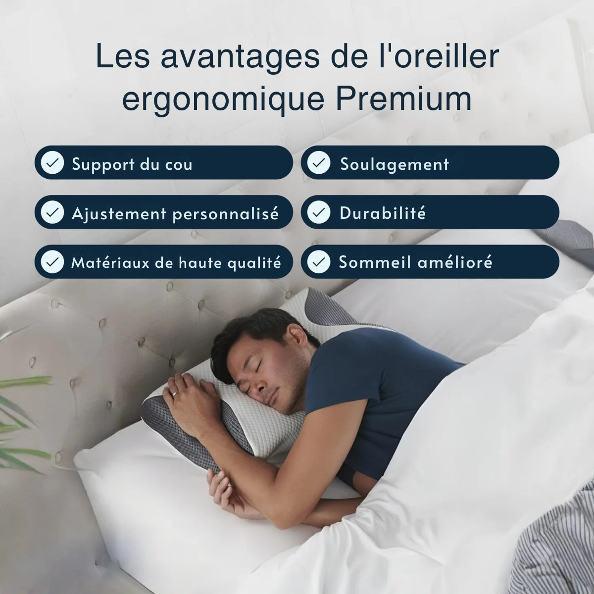 ComfortFlex™ Ergonomic Memory Foam Sleep Pillow for Neck & Spine Support