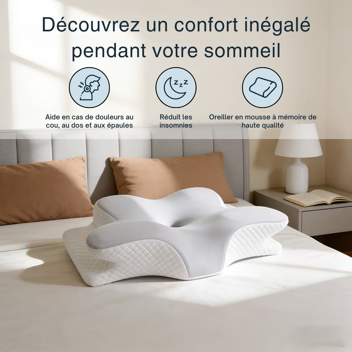 ComfortFlex™ Ergonomic Memory Foam Sleep Pillow for Neck & Spine Support