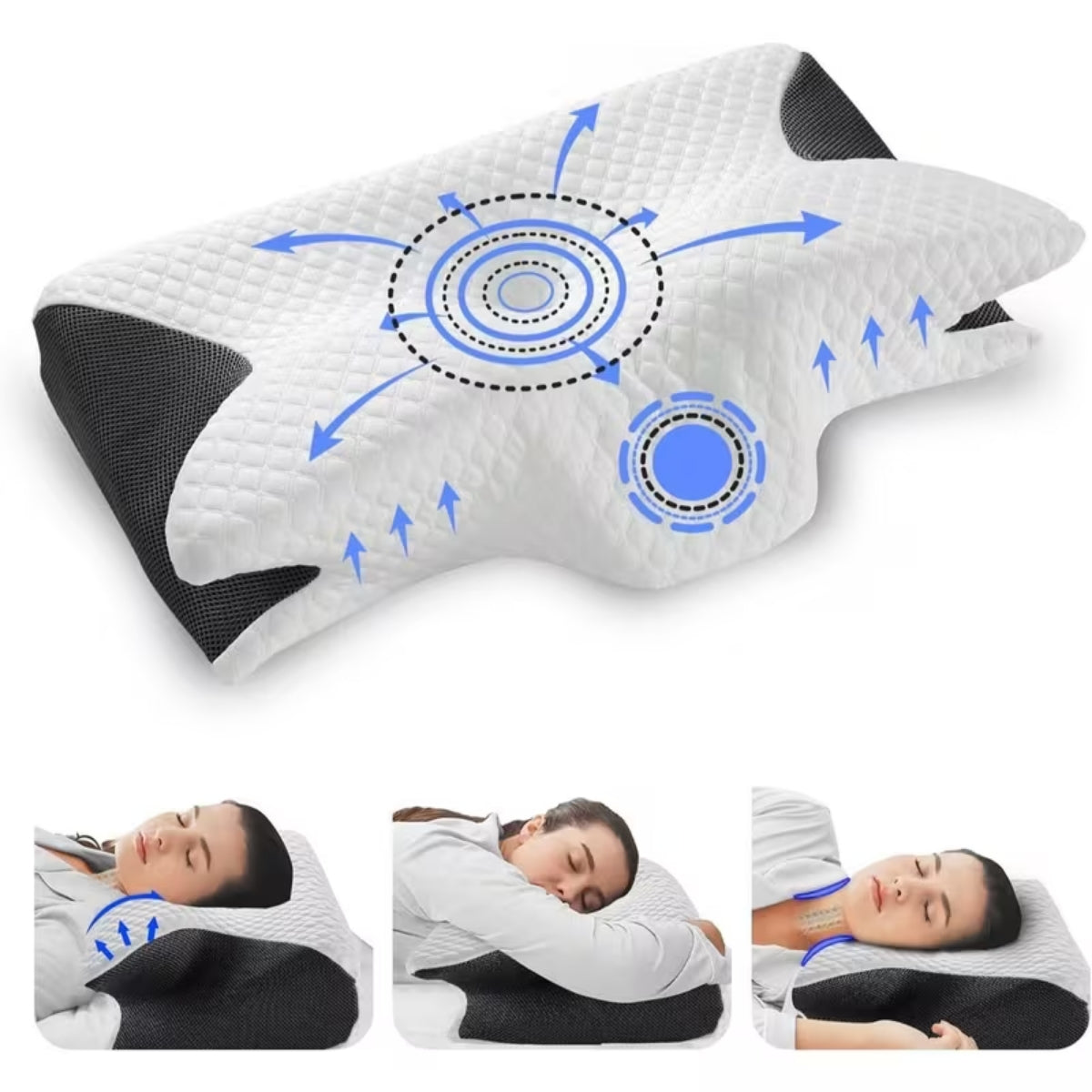 ComfortFlex™ Ergonomic Memory Foam Sleep Pillow for Neck & Spine Support